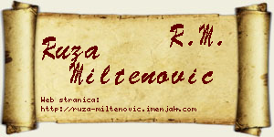 Ruža Miltenović vizit kartica